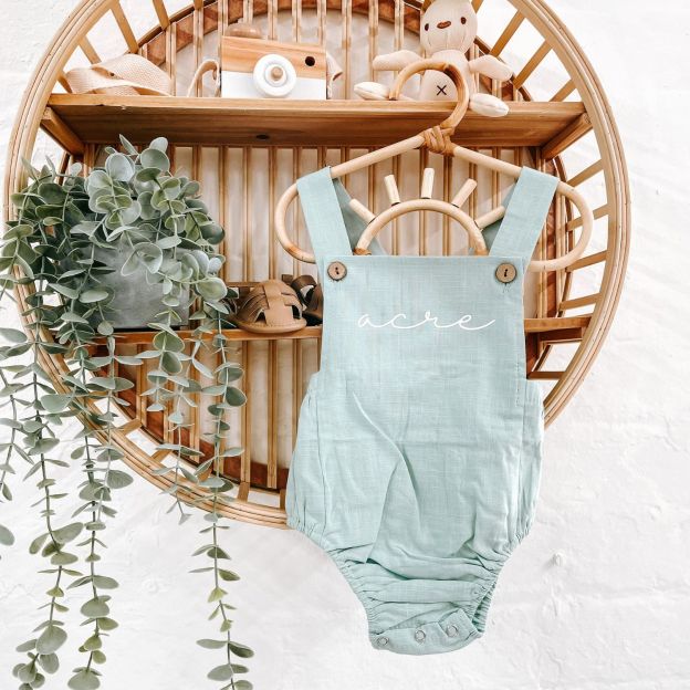 Personalized Embroidery Baby Suspender Triangle Jumpsuit Romper | inRomper25