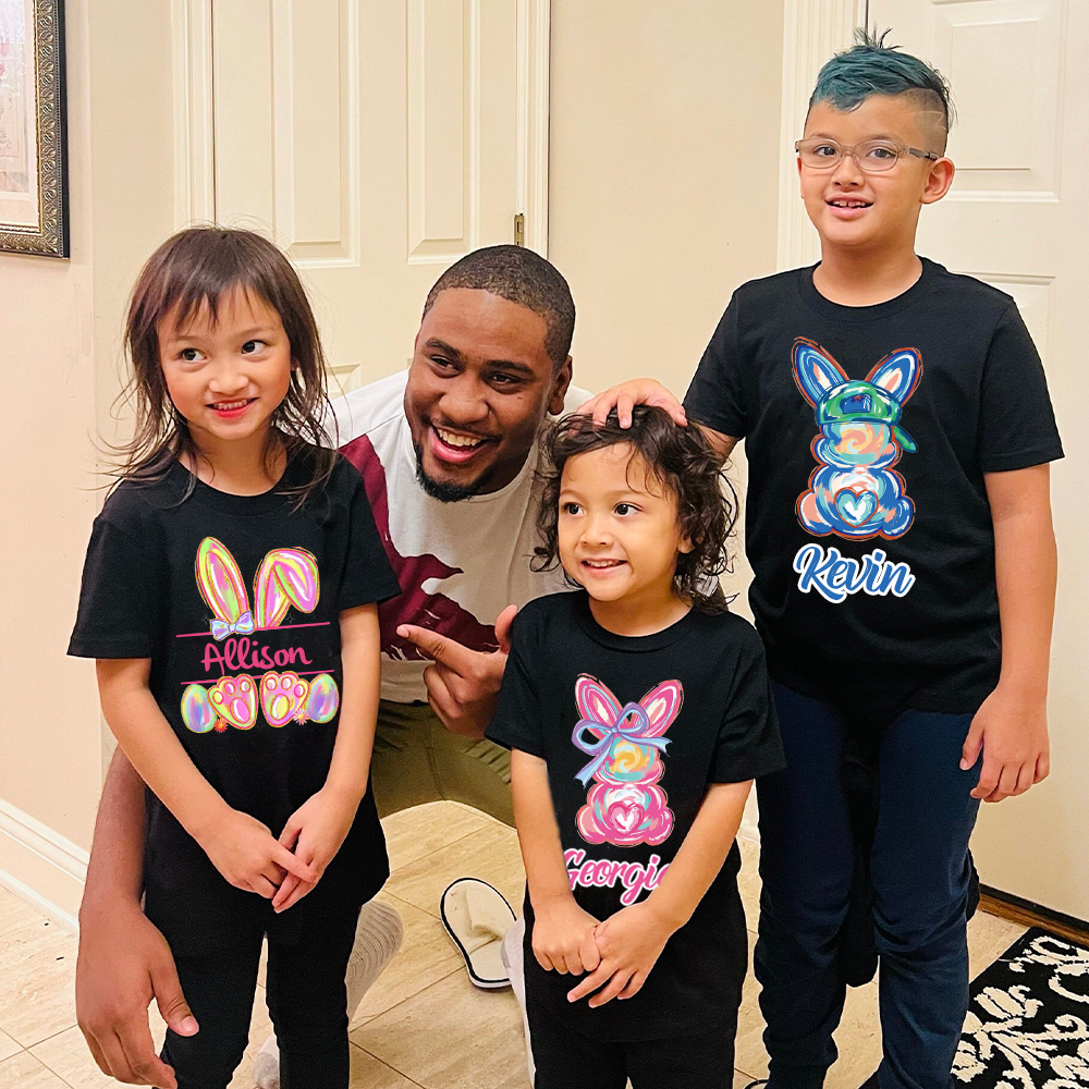 Personalized Kid Cozy Soft Easter Bunny T-Shirt | inTee13