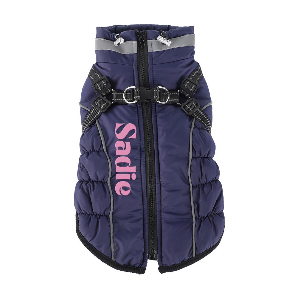 Personalized Pet Winter Warm Windproof Puffer Night-reflective suspender Jacket | BKPet266