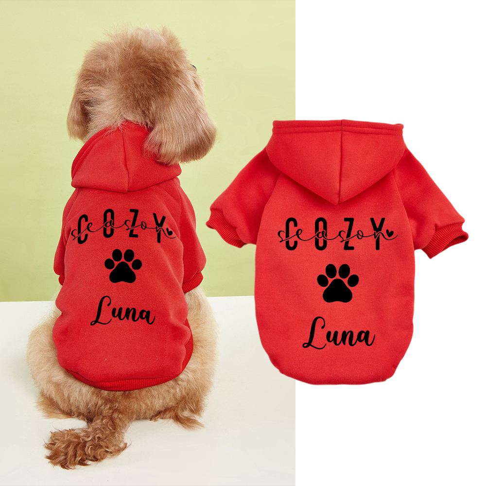 Personalized Cozy Season Warm Puppy Hoodie | BKPet282