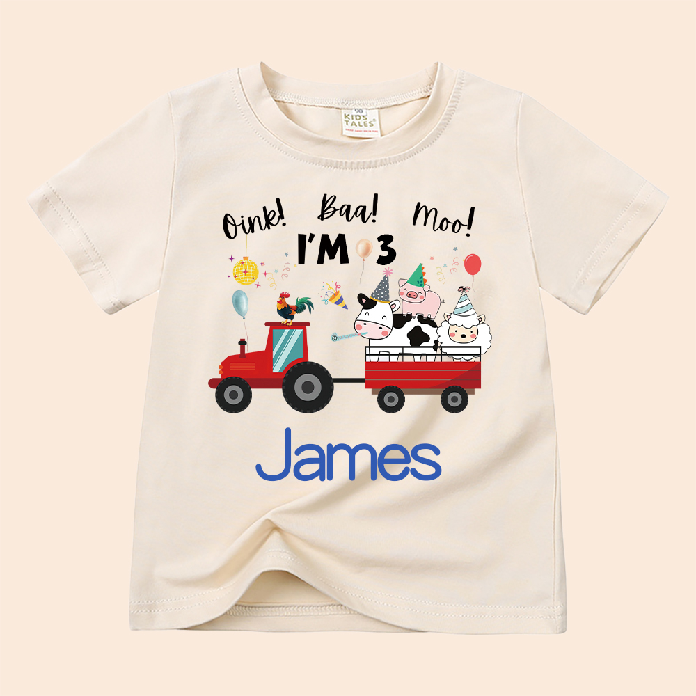Personalized Kid Cute Farm Animal Party Birthday T-Shirt | inTee17
