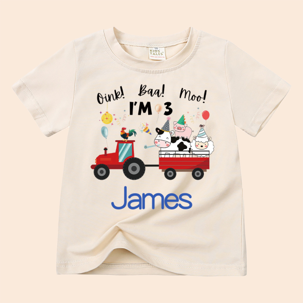 Personalized Kid Cute Farm Animal Party Birthday T-Shirt | inTee17