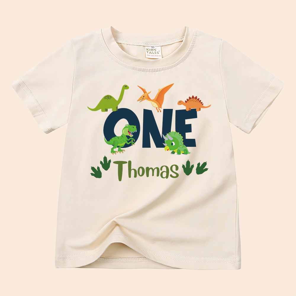 Personalized Kid Jurassic Dinosaur Party Birthday T-Shirt | inTee18