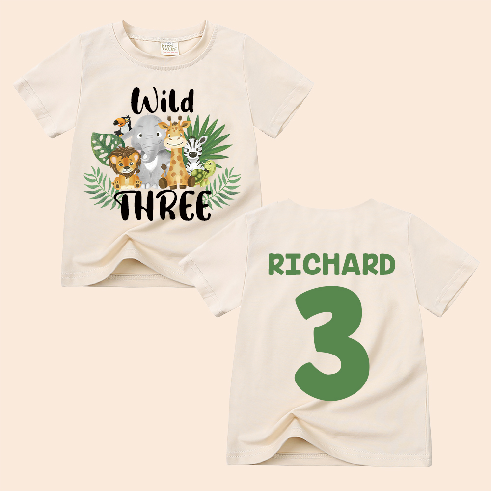 Personalized Forest Feral Floral Zoo Birthday T-Shirt | inTee19