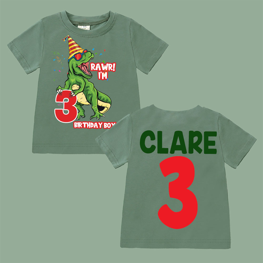 Personalized Dinosaur Birthday Boy T-Shirt | inBirth23