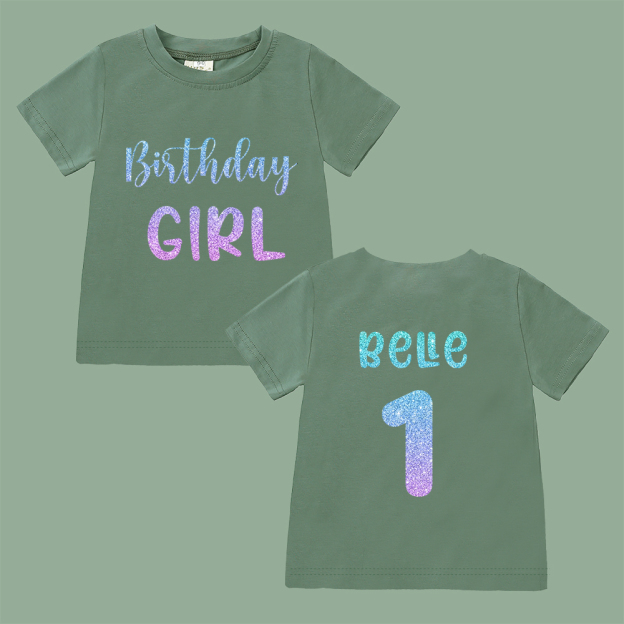 Personalized Colourful Birthday Girl Birthday T-Shirt | inBirth28
