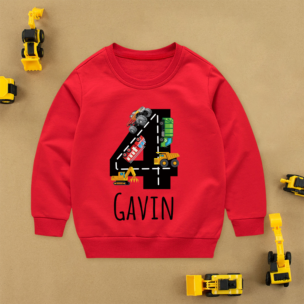 Personalized Kid Transportation Vehicle Party Birthday Sweatshirt | inSweatshirt75