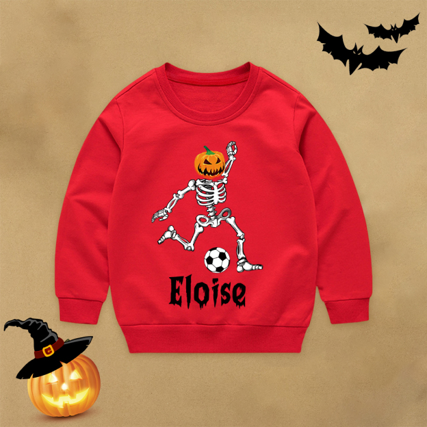 Personalized Kid Halloween Skeleton Party Sweatshirt | inSweatshirt76