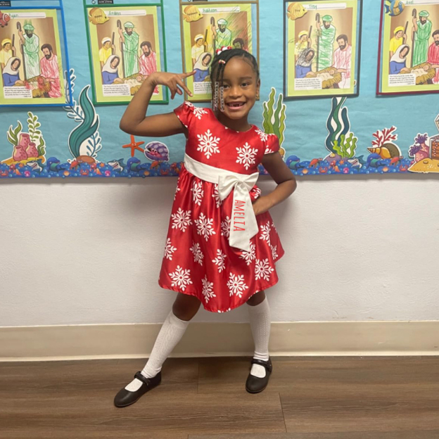 Personalized Girls Christmas Snowflake Princess Dress | inDress01