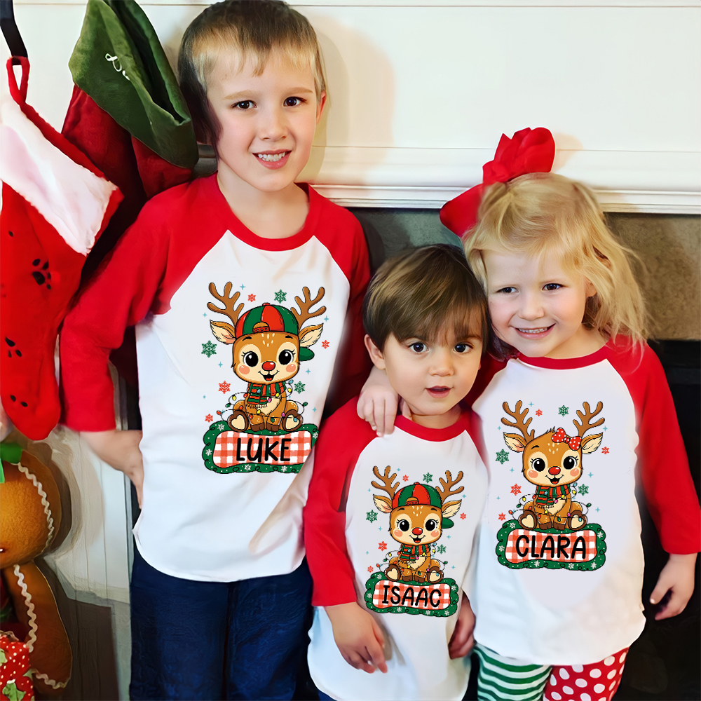 Personalized Kid Cozy Christmas Elk Sweatshirt | inSweatshirt85