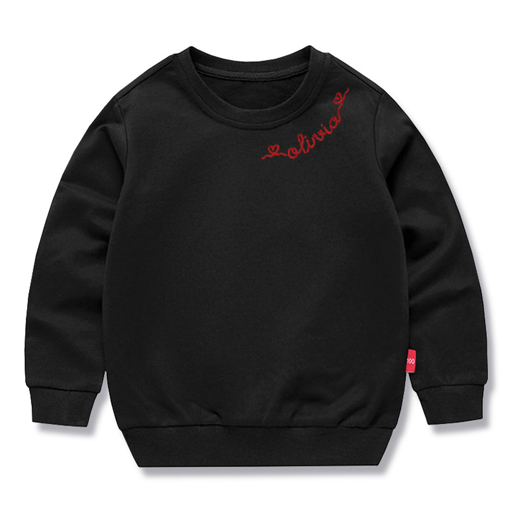 Personalized Embroidered Kids Valentines Sweatshirt | inSweatshirt88