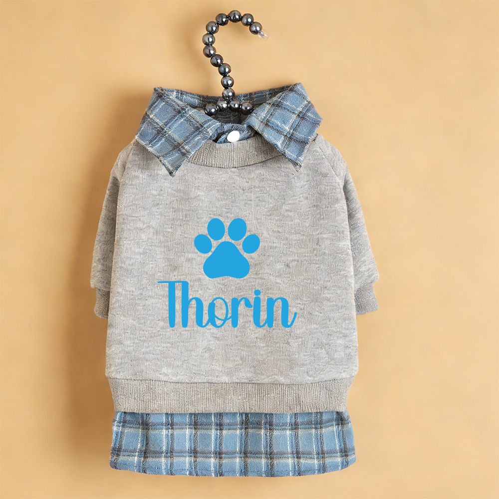 Personalized Name Plaid Pet Sweatshirt | inCloth30