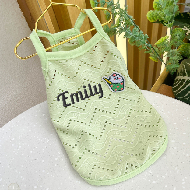 Personalized Embroidered Name Pet Breathable Tank Top | inCloth34