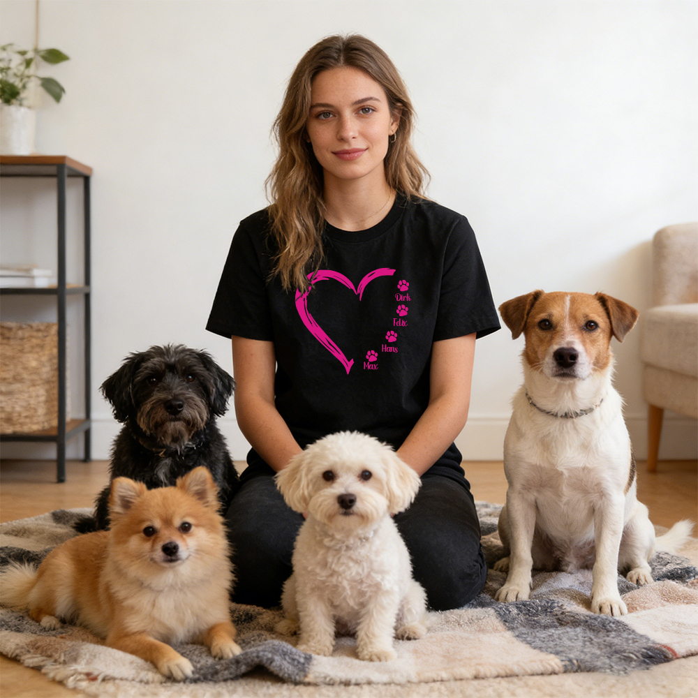 Personalized Mother's Day Pet Mom Heart T-Shirt | inCloth58