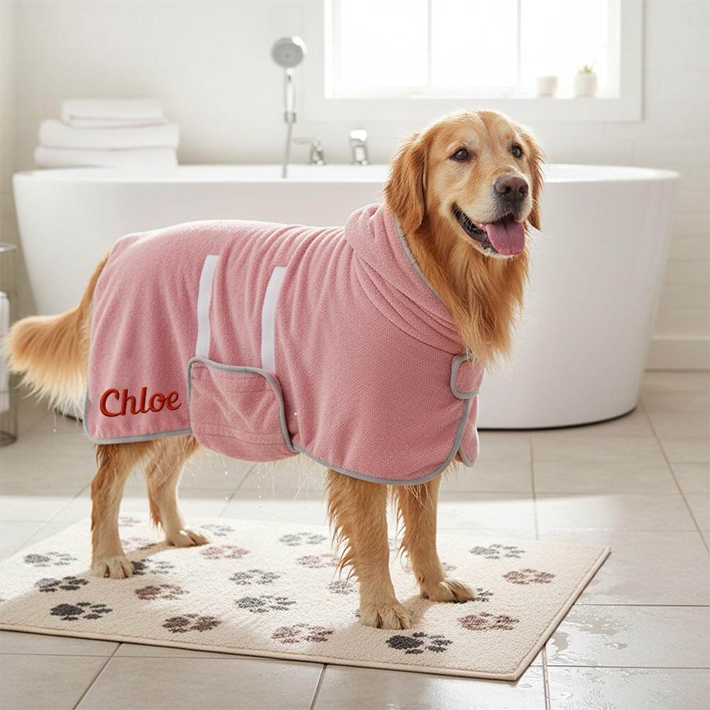 Personalized  Embroidered Name Absorbent Quick Dry Pet Towel Coat | inCloth74