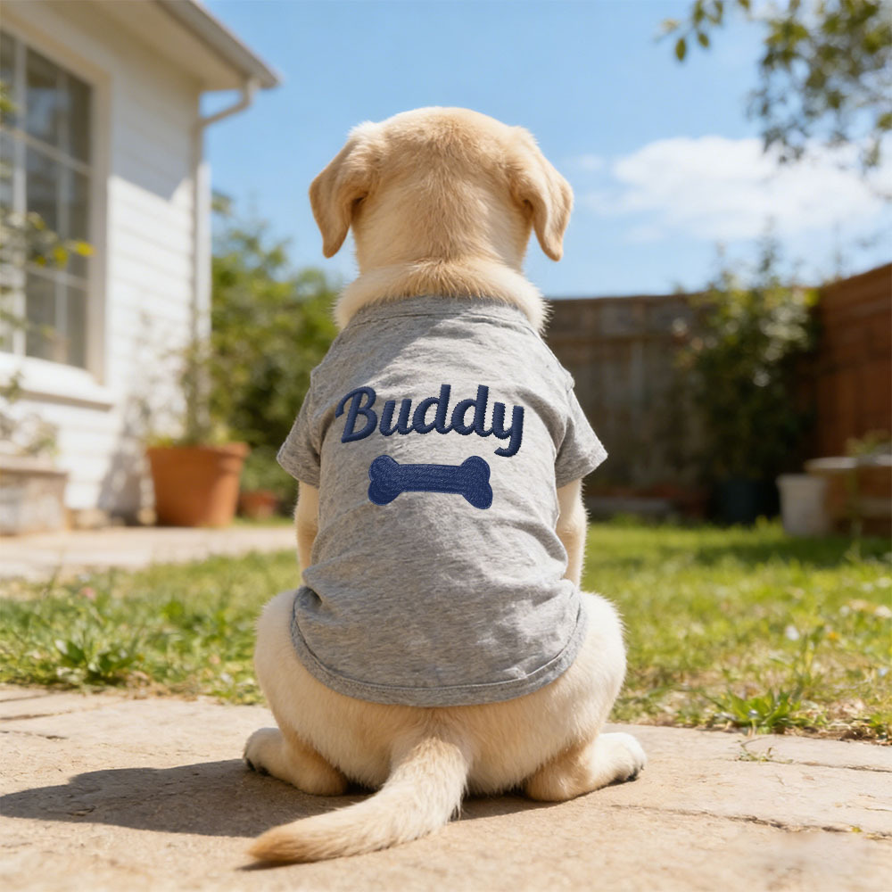 Personalized Embroidered Name Pet Summer T-Shirt | inCloth75