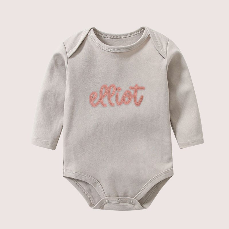 Personalized Hand-Embroidered Baby Cozy Soft Romper | inRomper21