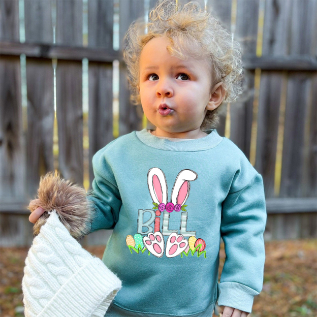 Personalized Kid Cozy Soft Bunny Crewneck Sweatshirt | inSweatshirt56