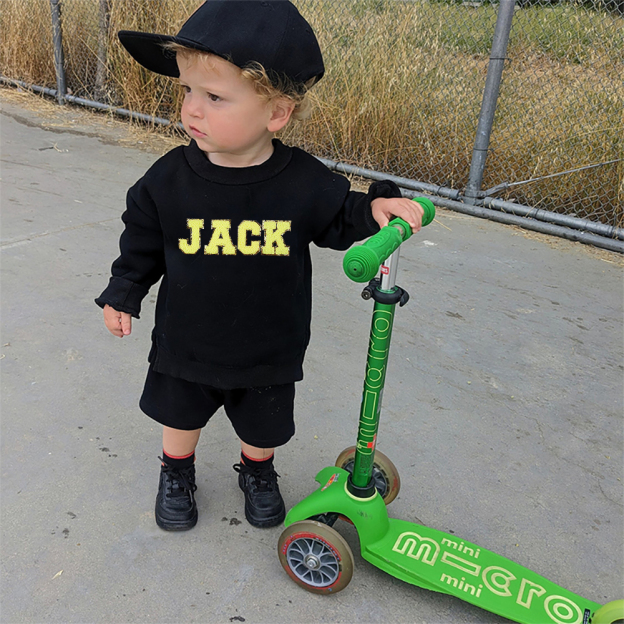 Personalized Kid Chenille Patch Name Crewneck Sweatshirt | insweatshirt57