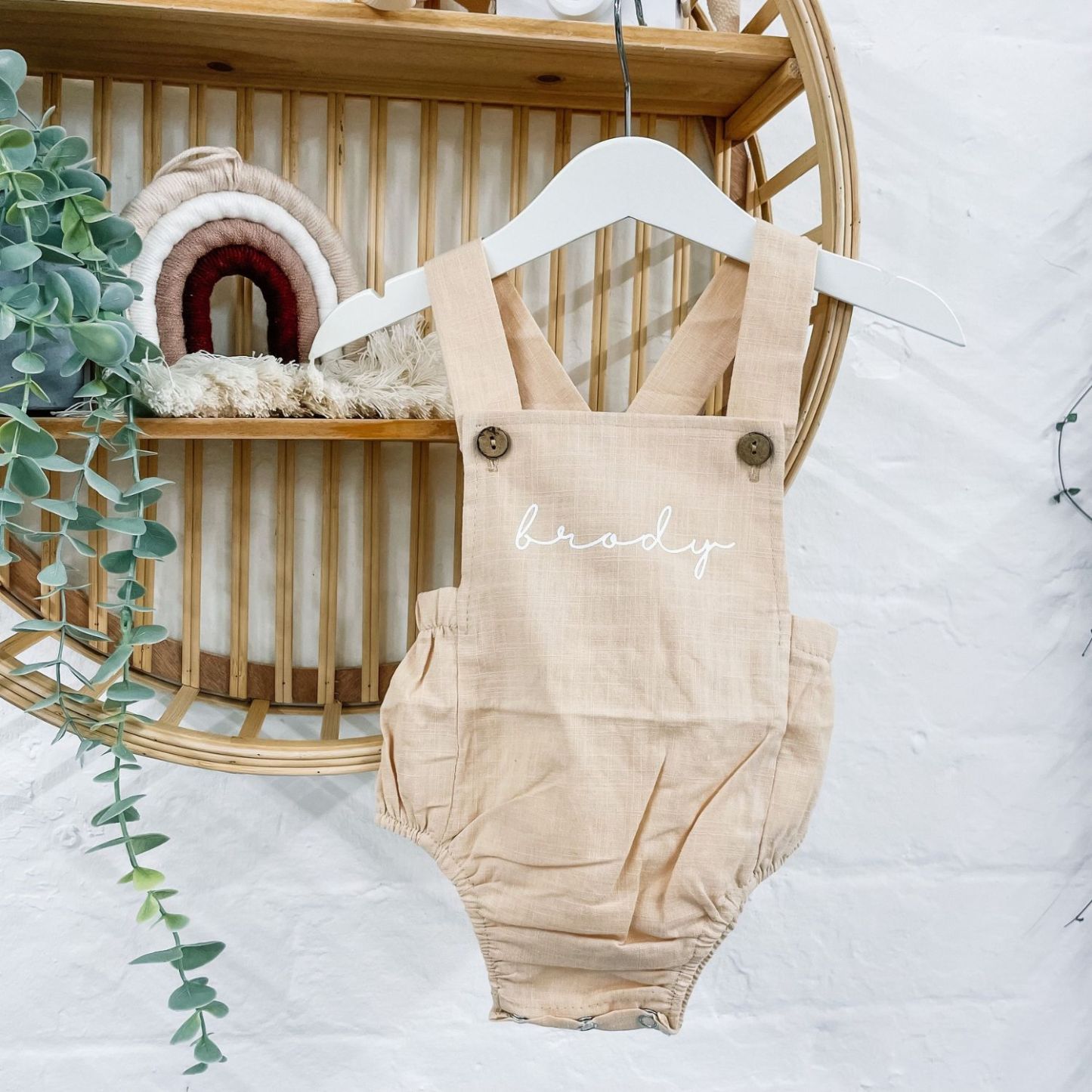 Personalized Embroidery Baby Suspender Triangle Jumpsuit Romper | inRomper25