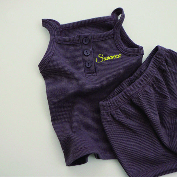Personalized Embroidery Waffle Baby Cozy Soft Summer Romper | inRomper28