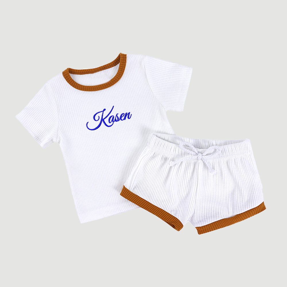 Personalized Embroidery Baby Cotton Cozy Soft Colourful Outfit Set | inSet45