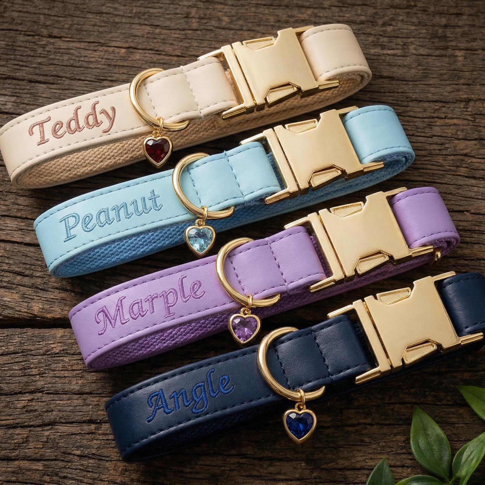 Personalized Embroidered Name Leather Pet Collar | inAccs34