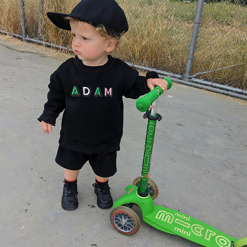 Personalized Kid Hand Patch Name Crewneck Sweatshirt | inSweatshirt14