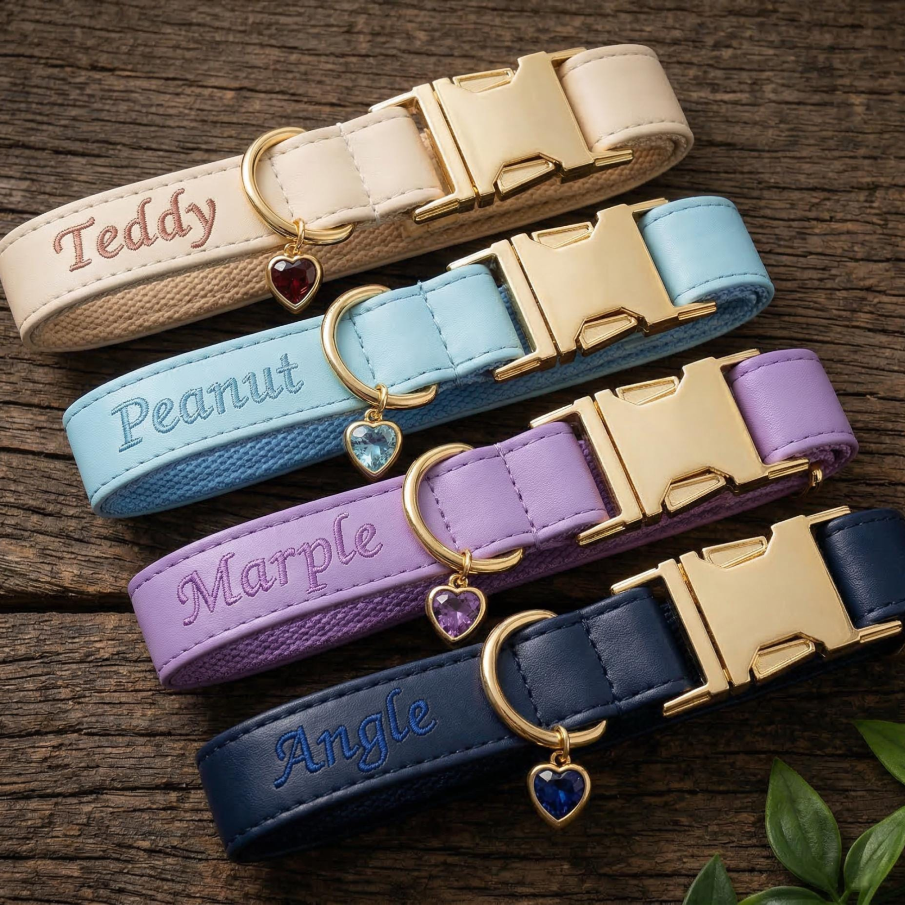 Personalized Embroidered Name Leather Pet Collar | inAccs34