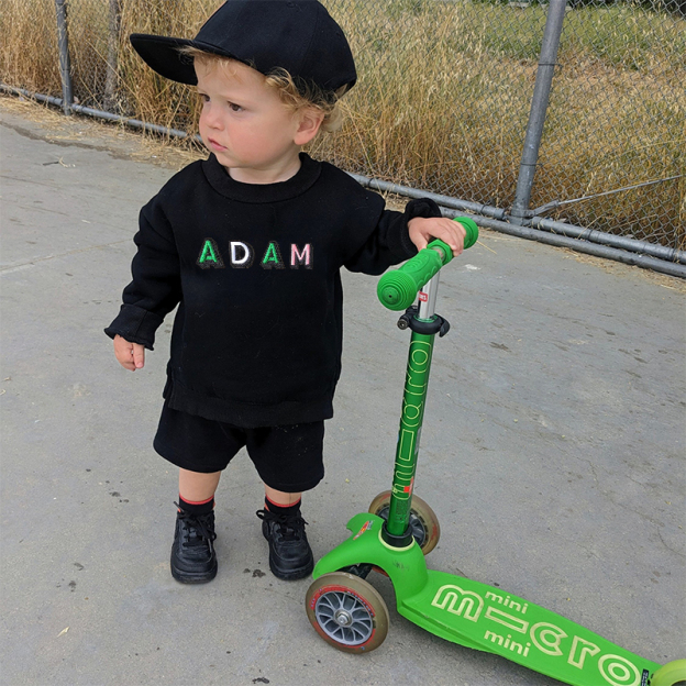 Personalized Kid Hand Patch Name Crewneck Sweatshirt | inSweatshirt14