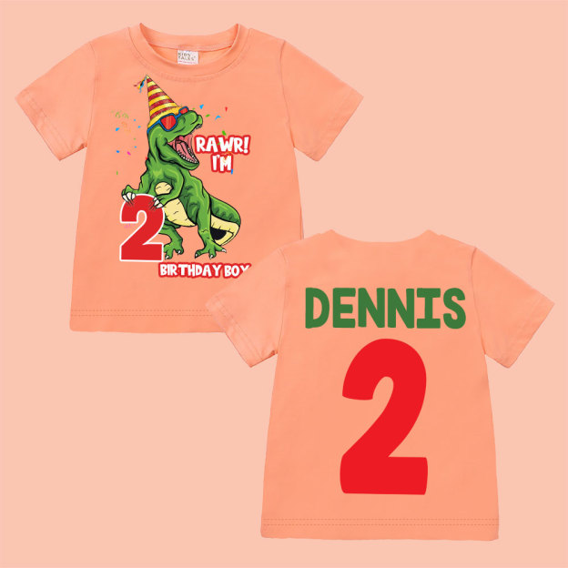 Personalized Dinosaur Birthday Boy T-Shirt | inBirth23