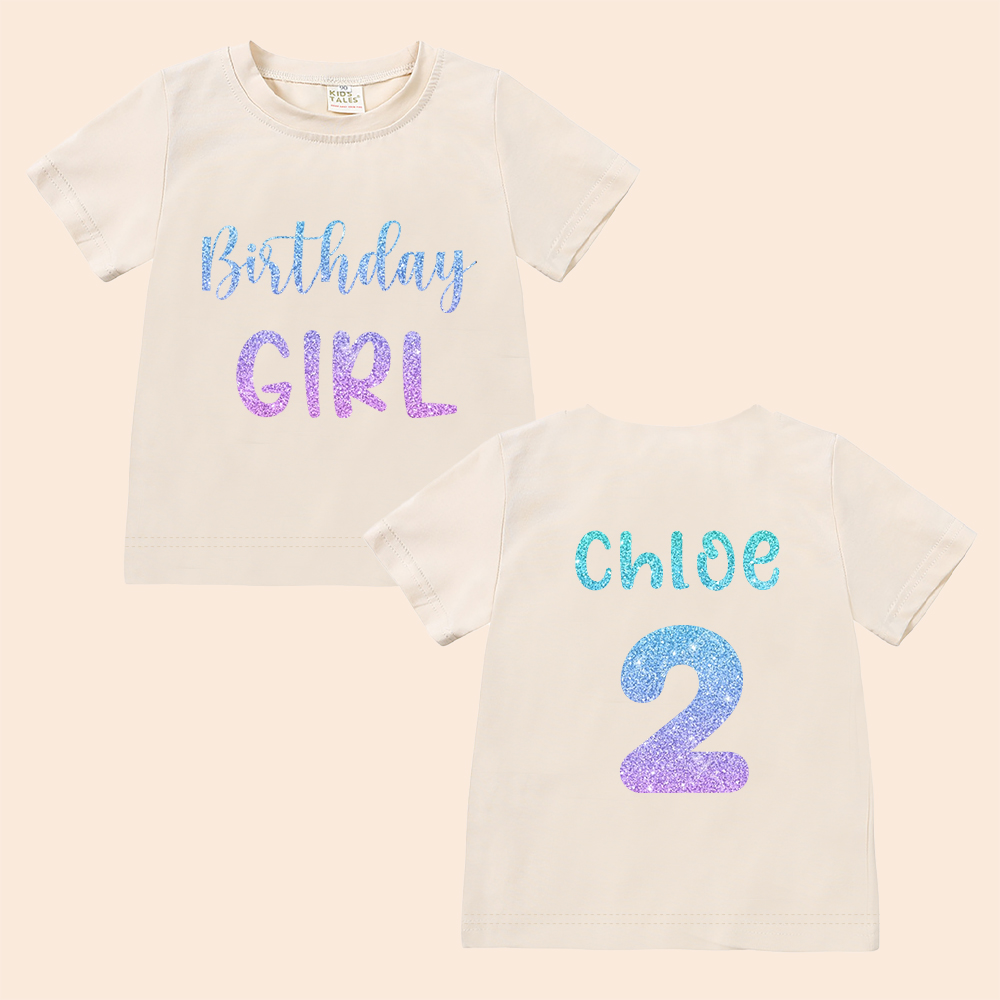 Personalized Colourful Birthday Girl Birthday T-Shirt | inBirth28