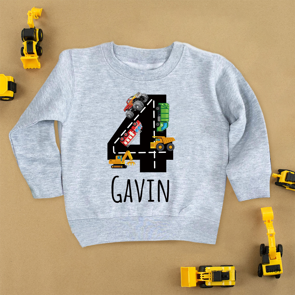 Personalized Kid Transportation Vehicle Party Birthday Sweatshirt | inSweatshirt75