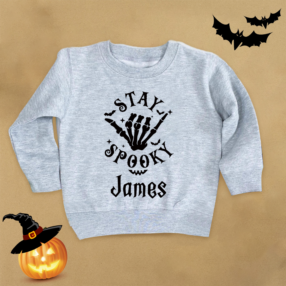 Personalized Kid Halloween Skeleton Party Sweatshirt | inSweatshirt76