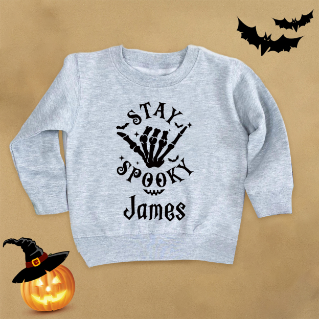 Personalized Kid Halloween Skeleton Party Sweatshirt | inSweatshirt76