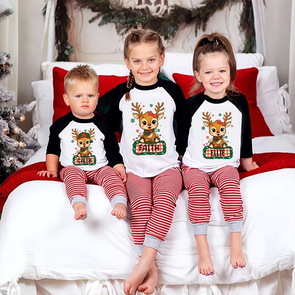 Personalized Kid Cozy Christmas Elk Sweatshirt | inSweatshirt85