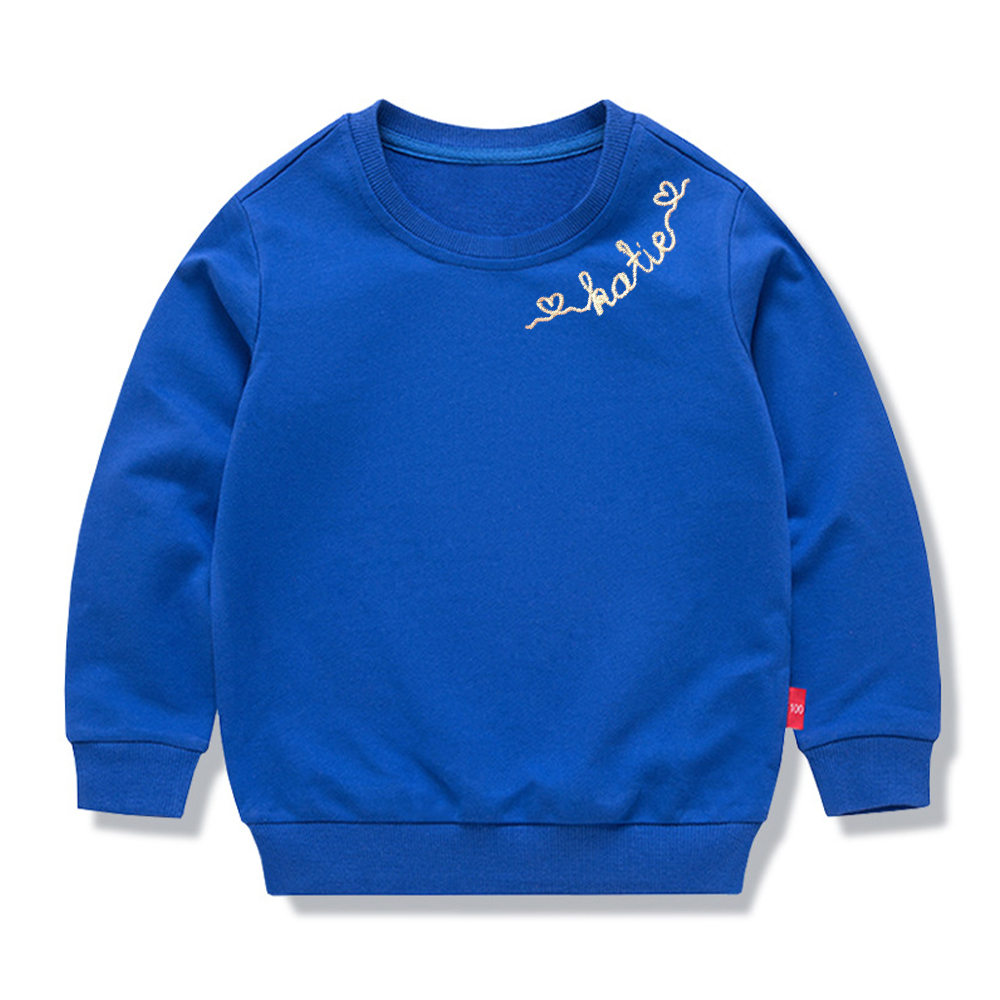 Personalized Embroidered Kids Valentines Sweatshirt | inSweatshirt88