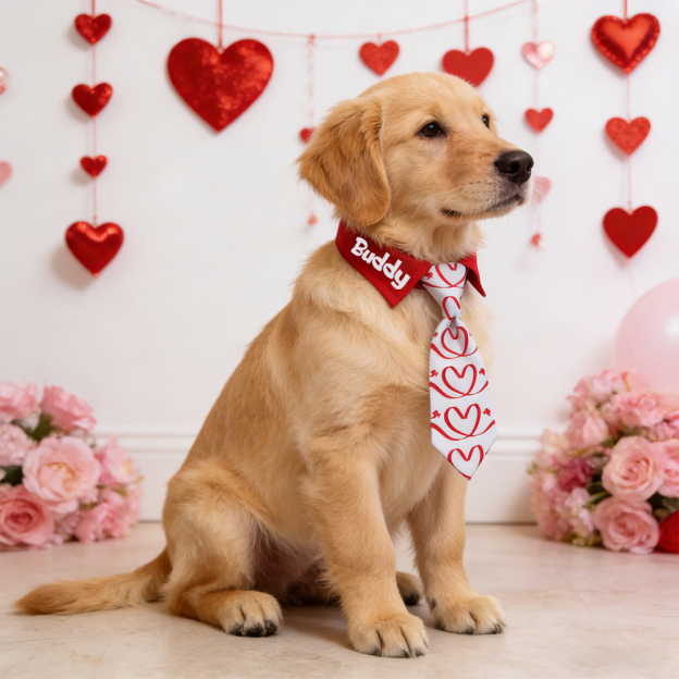 Personalized Pet Valentine's Day Tie Collar | inAccs01