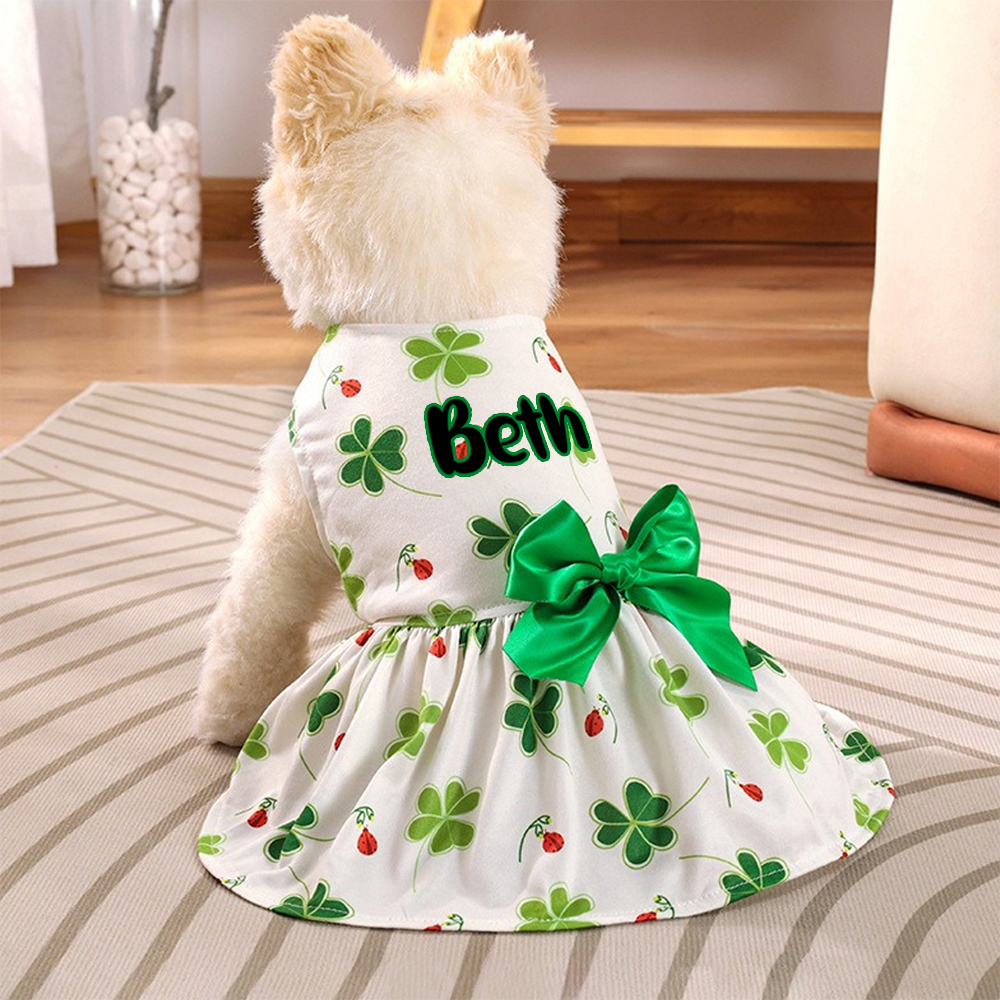 Personalized Pet Lucky St. Patricks Day Dress | inCloth01