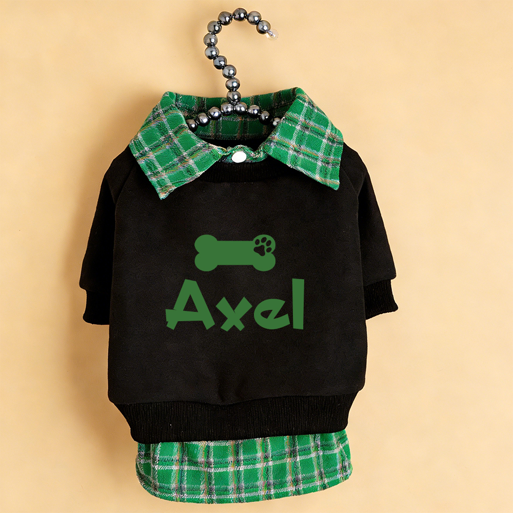 Personalized Name Plaid Pet Sweatshirt | inCloth30