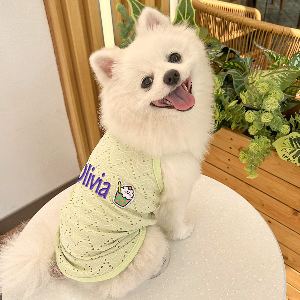 Personalized Embroidered Name Pet Breathable Tank Top | inCloth34