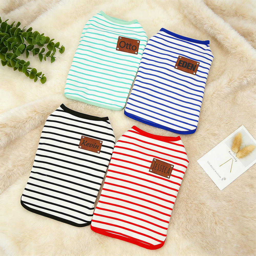 Personalized Pet Summer Striped Shirt | inCloth61
