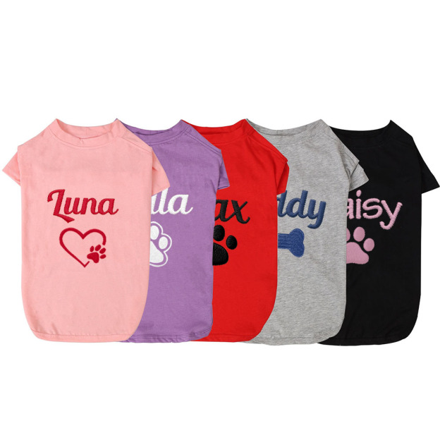 Personalized Embroidered Name Pet Summer T-Shirt | inCloth75