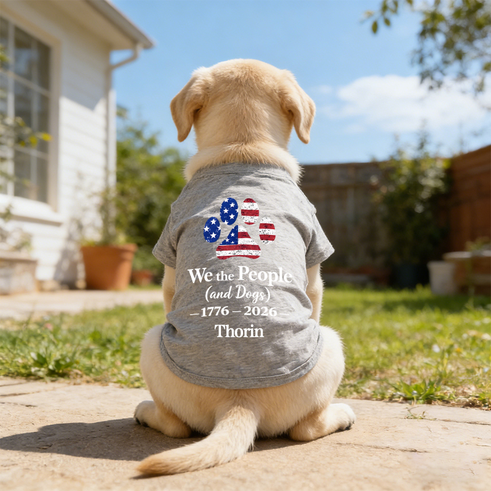 Personalized 4th of July Pet Paw Print Shirt | inCloth83