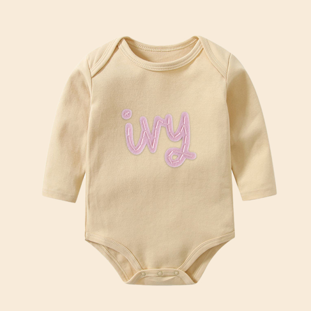 Personalized Hand-Embroidered Baby Cozy Soft Romper | inRomper21