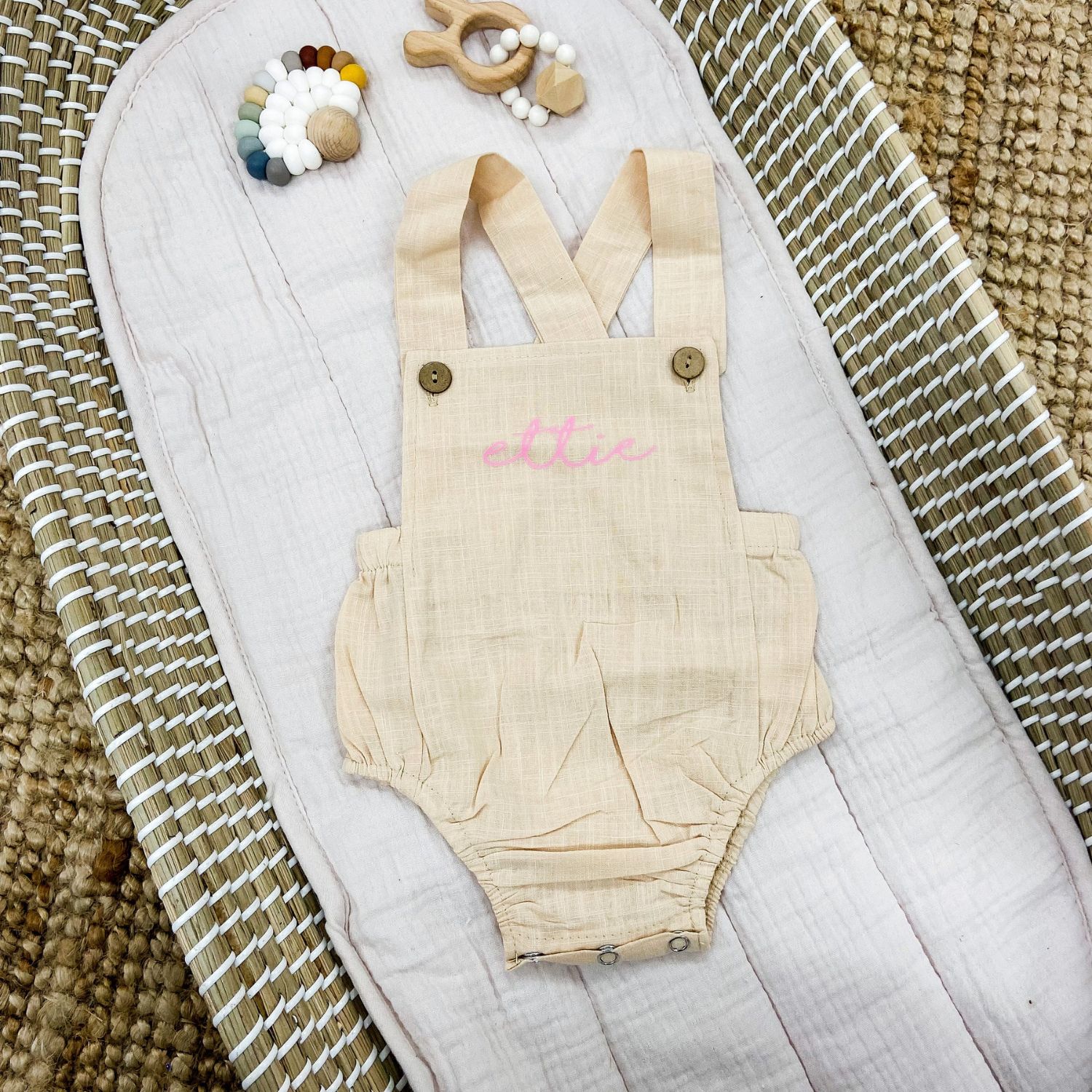 Personalized Embroidery Baby Suspender Triangle Jumpsuit Romper | inRomper25
