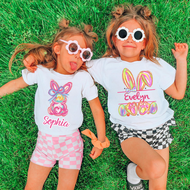 Personalized Kid Cozy Soft Easter Bunny T-Shirt | inTee13