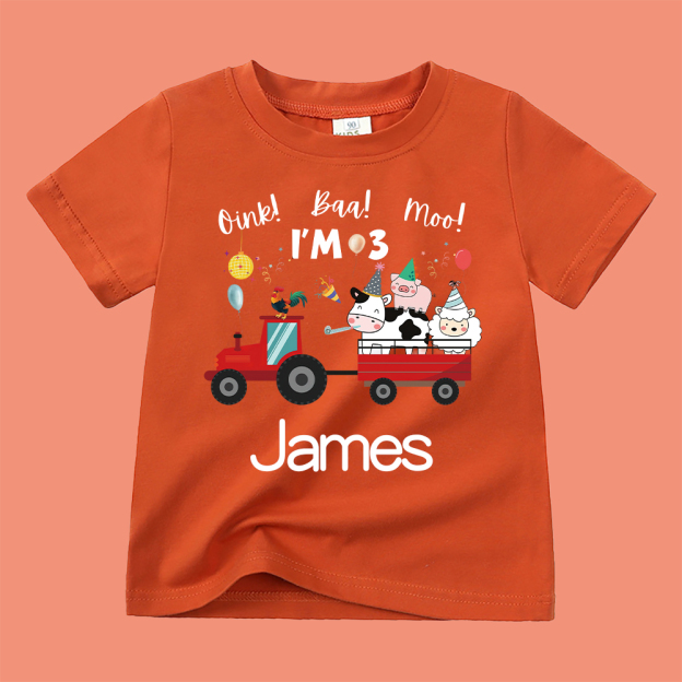 Personalized Kid Cute Farm Animal Party Birthday T-Shirt | inTee17