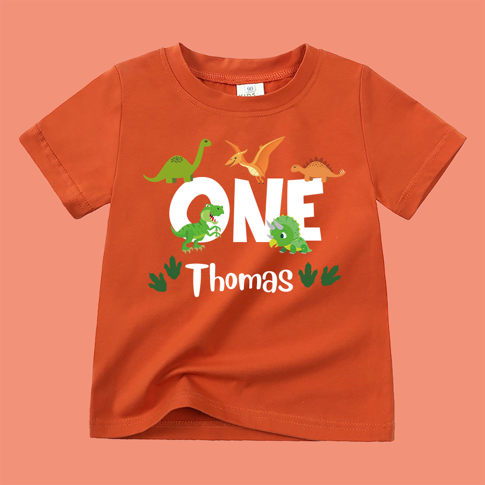 Personalized Kid Jurassic Dinosaur Party Birthday T-Shirt | inTee18