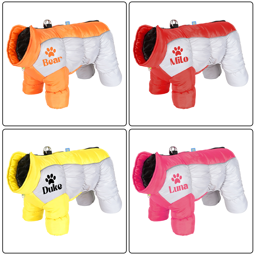 Personalized Pet Winter Warm Windproof Puffer Jacket | BKPet269